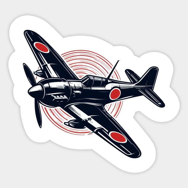 WWII Japanese Mitsubishi A6M Zero Fighter Sticker by BattlegroundGuide.com